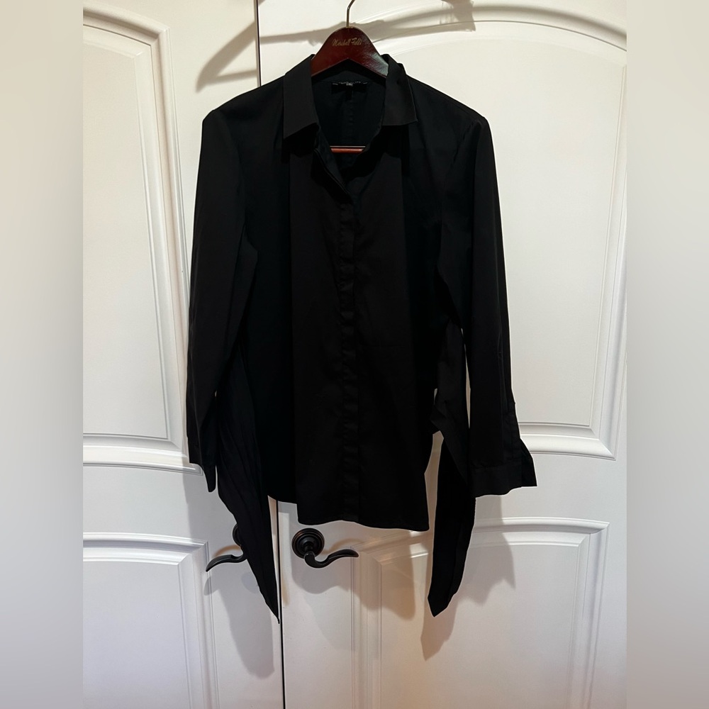 Lafayette 148 Cotton Stretch Blouse/Shirt with Ties Size XL